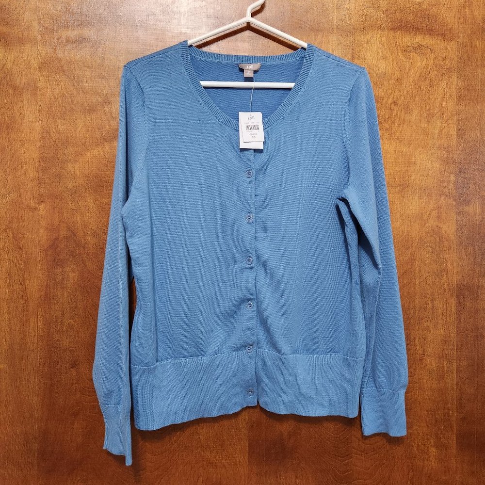 J. Jill Cardigan with Buttons and Pockets Azurite Blue NWT
